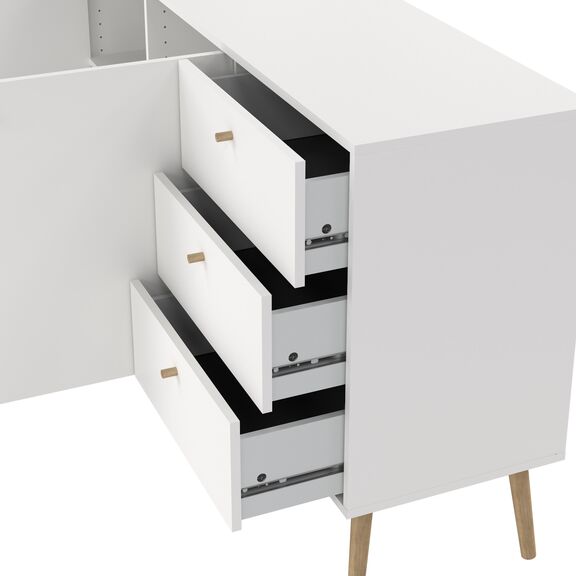 Bodo Μπουφές με 2 Πόρτες και 3 Συρτάρια 147x39x81,7εκ. Λευκό