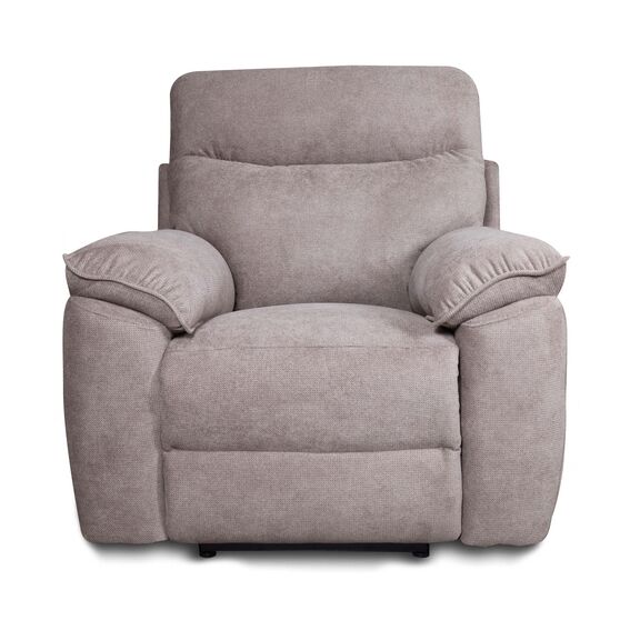 Boston Πολυθρόνα Relax με Ηλεκτρική Ανάκλιση 101x100x102εκ. Μπεζ Σκούρο Ύφασμα
