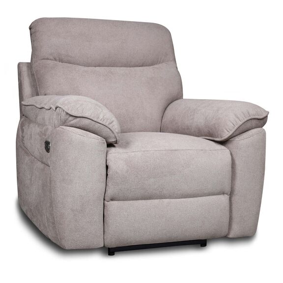 Boston Πολυθρόνα Relax με Ηλεκτρική Ανάκλιση 101x100x102εκ. Μπεζ Σκούρο Ύφασμα