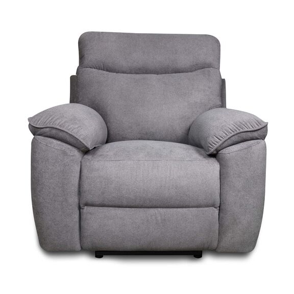 Boston Πολυθρόνα Relax με Ηλεκτρική Ανάκλιση 101x100x102εκ. Γκρι Ανοιχτό Ύφασμα