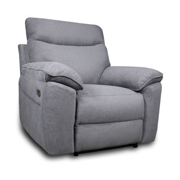 Boston Πολυθρόνα Relax με Ηλεκτρική Ανάκλιση 101x100x102εκ. Γκρι Ανοιχτό Ύφασμα