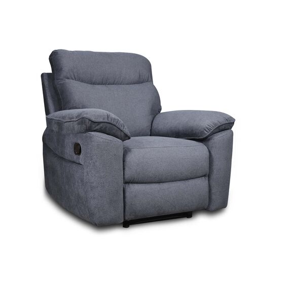 Boston Πολυθρόνα Relax με Χειροκίνητη Ανάκλιση 101x100x102εκ. Γκρι Σκούρο Ύφασμα