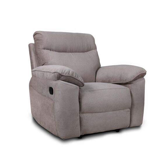 Boston Πολυθρόνα Relax με Χειροκίνητη Ανάκλιση 101x100x102εκ. Μπεζ Σκούρο Ύφασμα