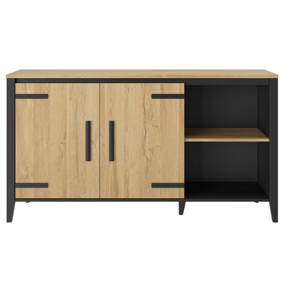 Cork Μπουφές με δύο Πόρτες 165x45x90εκ. Golden oak / Μαύρο