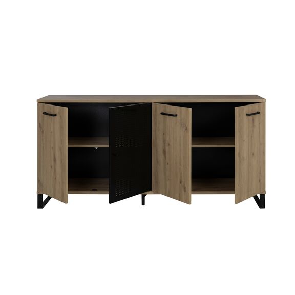 Craft Μπουφές με 4 Πόρτες  178x41x86εκ. Artisan oak / Μαύρο