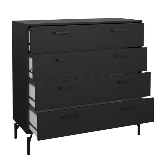 Dana Συρταριέρα με 4 Συρτάρια 98,7x39,8x95,8εκ. Μαύρο