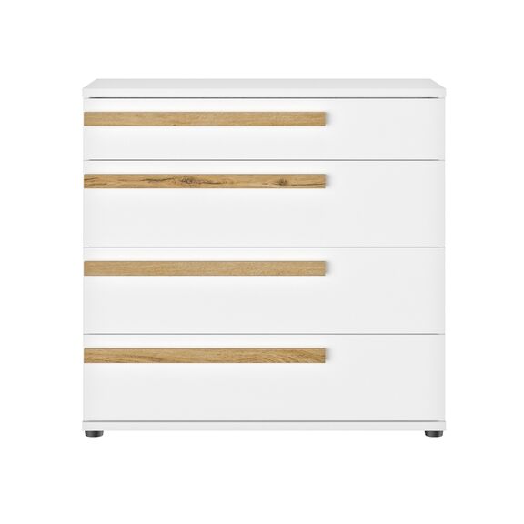 Enzo Συρταριέρα με 4 Συρτάρια 94x46x90εκ.  Helvezia Oak/ Λευκό