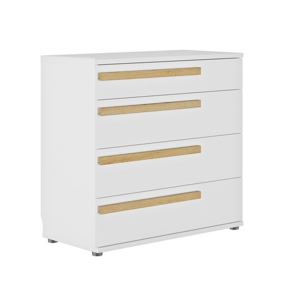 Enzo Συρταριέρα με 4 Συρτάρια 94x46x90εκ.  Helvezia Oak/ Λευκό