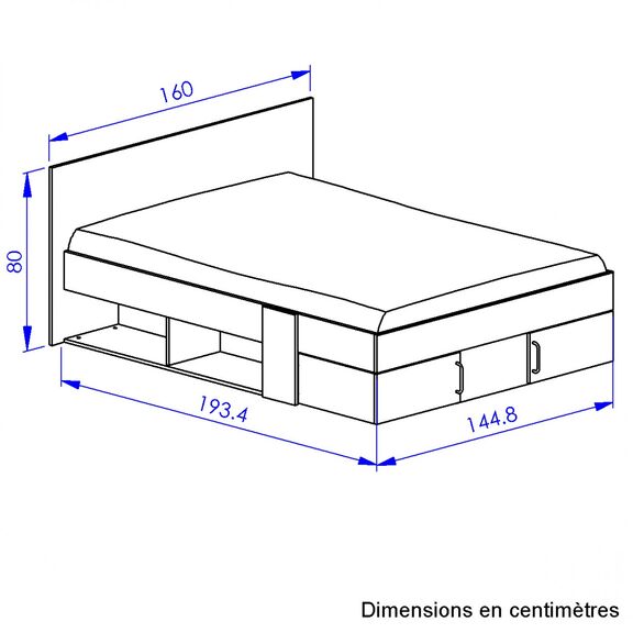 Swivel Κρεβάτι Διπλό με Αποθηκευτικούς Χώρους 160x194εκ. ( για Στρώμα 140x190εκ. ) Blond oak / Λευκό
