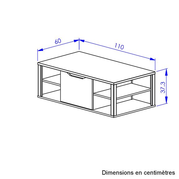 Buxton Τραπεζάκι Σαλονιού με Χώρο Αποθήκευσης 110x60x38εκ. Artisan oak / Black