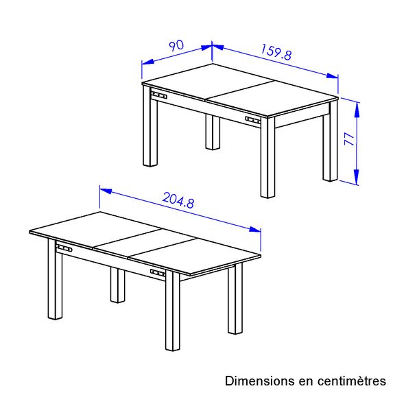 Cork Τραπέζι Επεκτεινόμενο 160/205x90x77εκ. Golden oak / Μαύρο