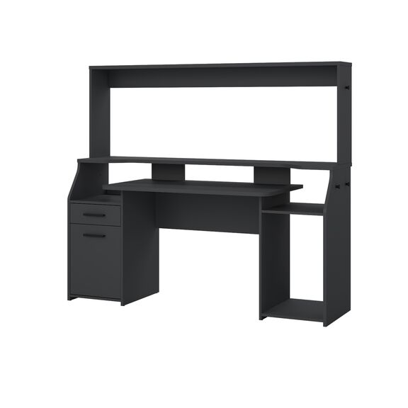 Function Plus Gaming Γραφείο με 1 Πόρτα και 1 Συρτάρι 171x62,2x149,6εκ. Γκρι