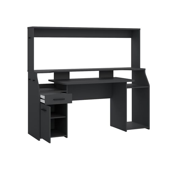 Function Plus Gaming Γραφείο με 1 Πόρτα και 1 Συρτάρι 171x62,2x149,6εκ. Γκρι