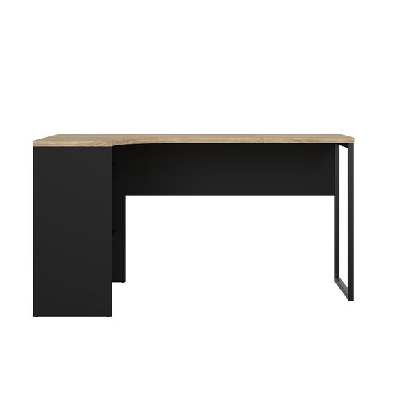 Function Plus Γραφείο Γωνιακό με δύο Συρτάρια 145,1x81x76,8εκ. Μαύρο / Δρυς