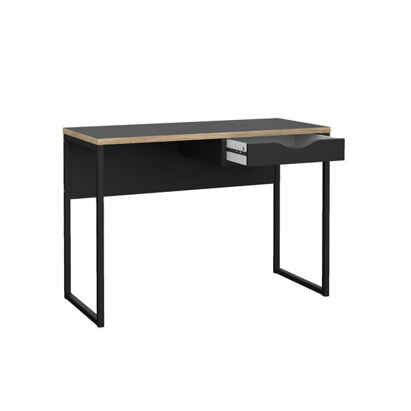 Function Plus Γραφείο με 1 Συρτάρι 110x48,4x76,8εκ. Μαύρο /  Δρυς