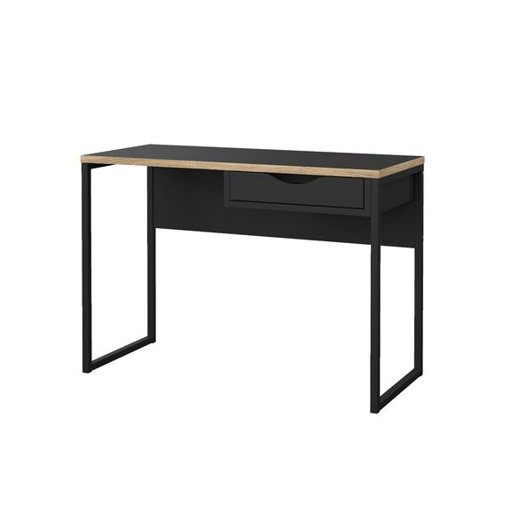 Function Plus Γραφείο με 1 Συρτάρι 110x48,4x76,8εκ. Μαύρο /  Δρυς