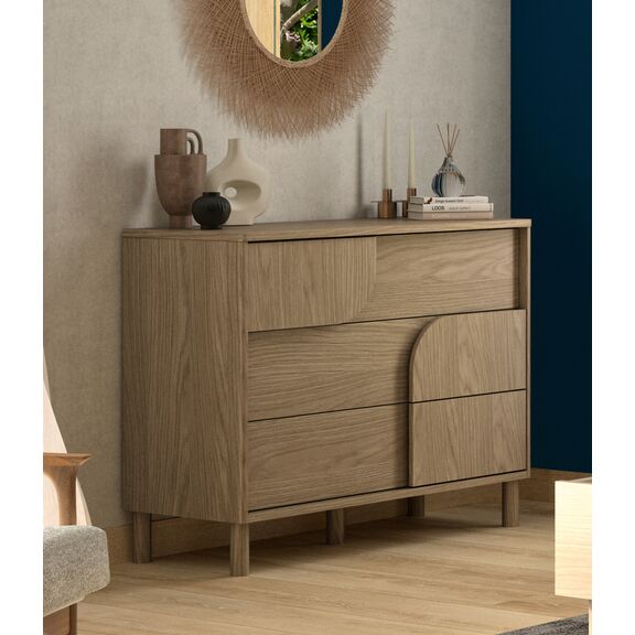 Galys Συρταριέρα με 3 Συρτάρια 116x47x92εκ. Rookwood oak