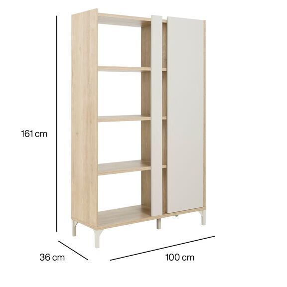 Lenk Βιβλιοθήκη με μια Πόρτα 100x36x161εκ. Natural oak - Grege