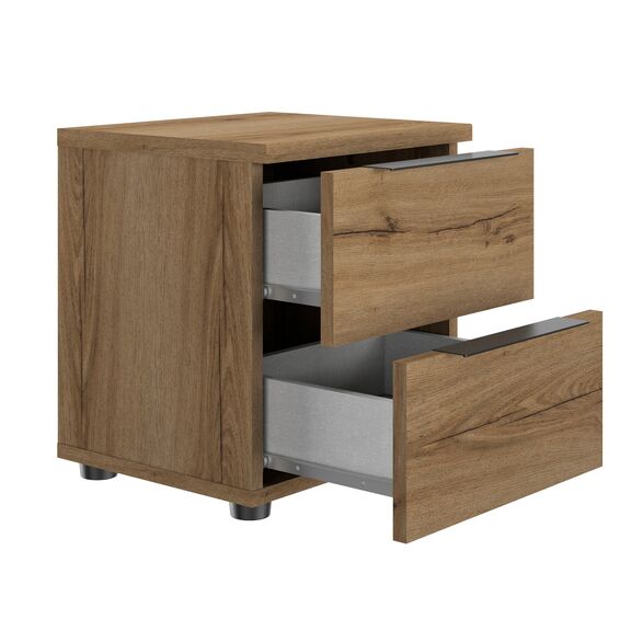 Lucian Κομοδίνο με δύο Συρτάρια 40x36x43εκ. Helvezia oak