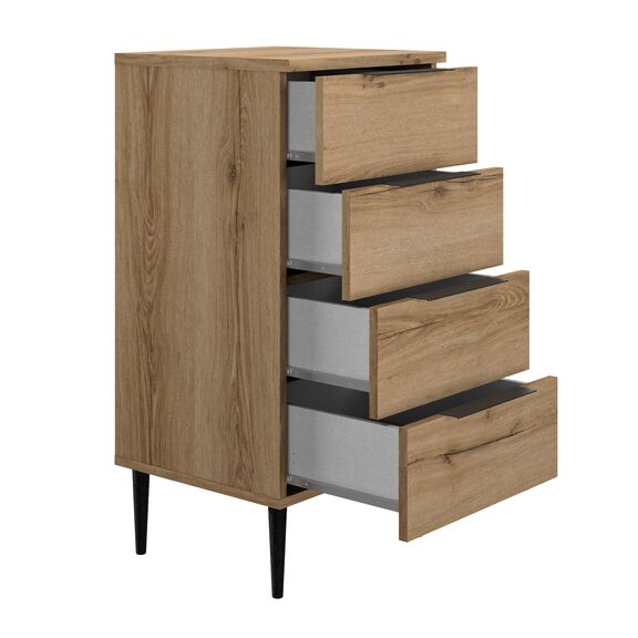 Lucian Συρταριέρα με 4 Συρτάρια 48x45x98εκ. Helvezia oak