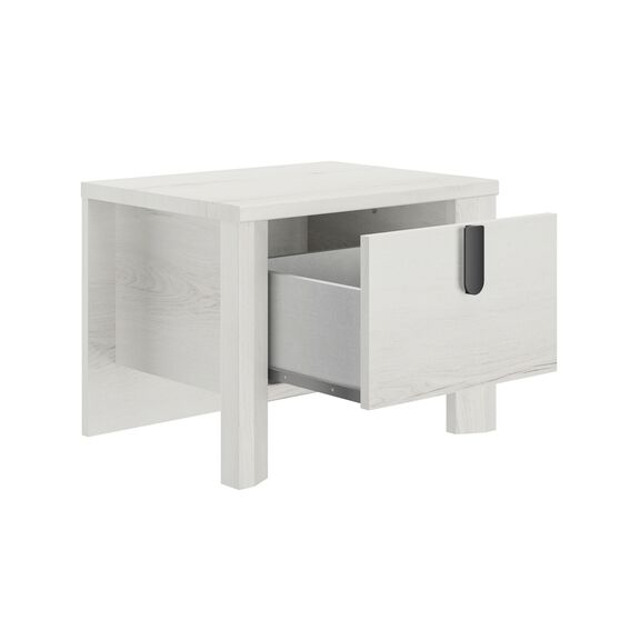 Lugano Κομοδίνο με ένα Συρτάρι 49x38x37εκ. Whitewashed oak