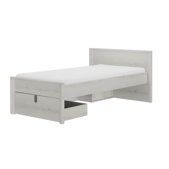 Lugano Κρεβάτι με Αποθηκευτικό Χώρο 207x123x80εκ. (  για Στρώμα 90x190εκ. ή 90x200εκ. ) Whitewashed oak
