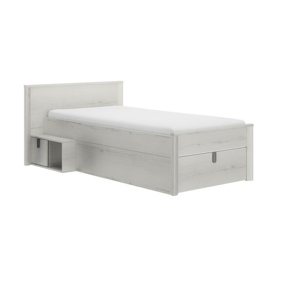 Lugano Κρεβάτι με Αποθηκευτικό Χώρο 207x123x80εκ. (  για Στρώμα 90x190εκ. ή 90x200εκ. ) Whitewashed oak