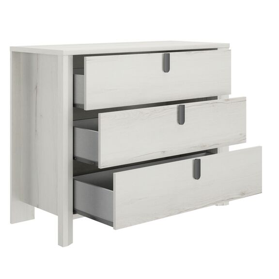 Lugano Συρταριέρα με 3 Συρτάρια 104x45x84εκ. Whitewashed oak