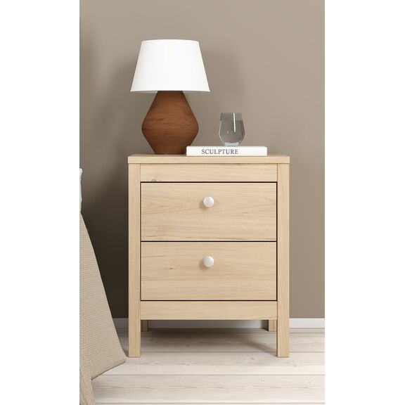 Madrid Κομοδίνο με 2 Συρτάρια 43,8x38,4x54,1εκ. Jackson Hickory