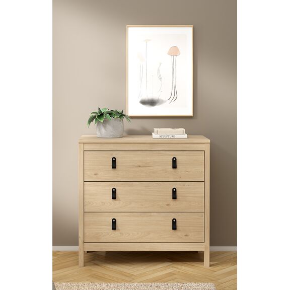 Madrid Συρταριέρα με 3 Συρτάρια 82,3x38,4x79,7εκ. Jackson Hickory