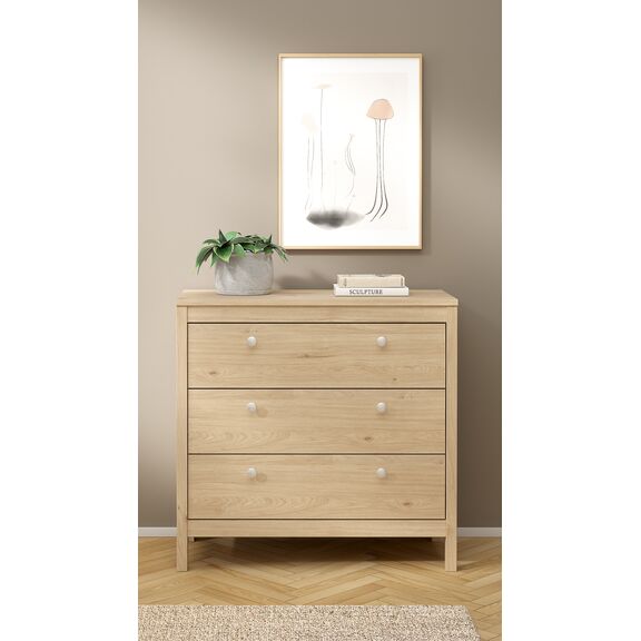 Madrid Συρταριέρα με 3 Συρτάρια 82,3x38,4x79,7εκ. Jackson Hickory