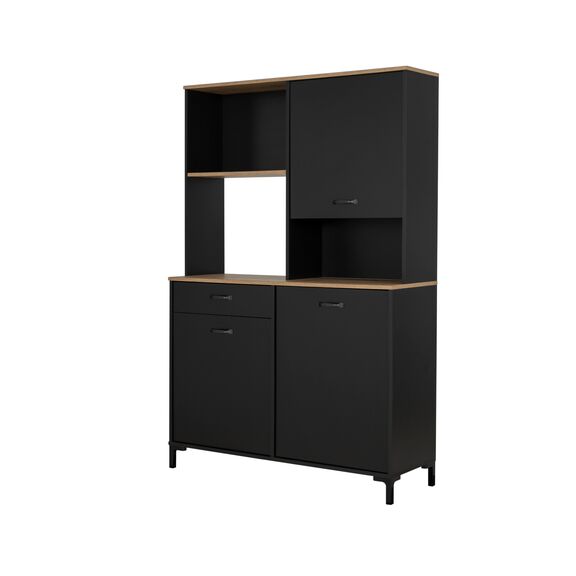 Manchester Μπουφές για Κουζίνα 119x41x180εκ. Helvezia oak / Black