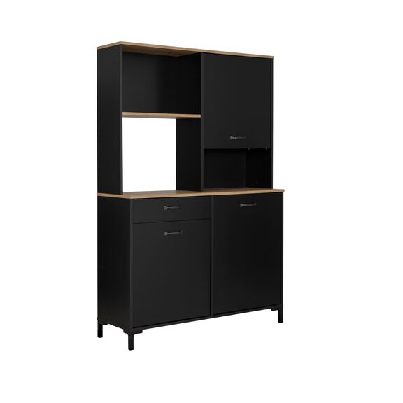 Manchester Μπουφές για Κουζίνα 119x41x180εκ. Helvezia oak / Black