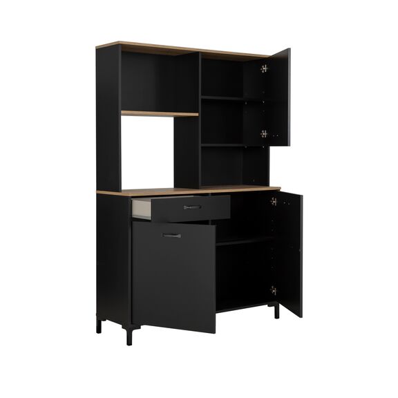 Manchester Μπουφές για Κουζίνα 119x41x180εκ. Helvezia oak / Black
