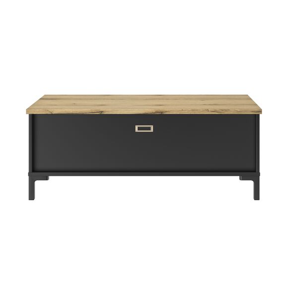 Manchester Τραπεζάκι Σαλονιού με Σερβιτόρο 109x60x36εκ. Helvezia oak / Black