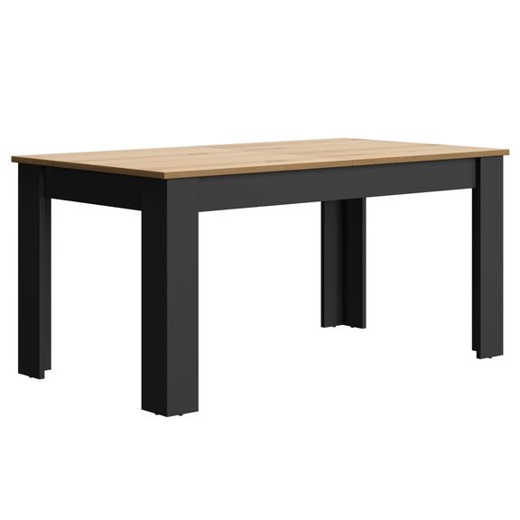 Manchester Τραπέζι Επεκτεινόμενο 160/200x90x77εκ. Helvezia oak / Black