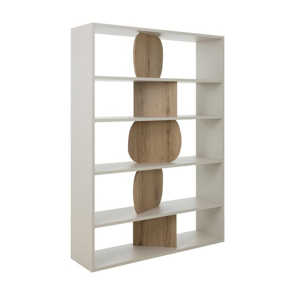 Manosque Βιβλιοθήκη με 4 Ράφια 125x36x175εκ. Grege / Helvezia oak