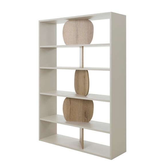 Manosque Βιβλιοθήκη με 4 Ράφια 125x36x175εκ. Grege / Helvezia oak