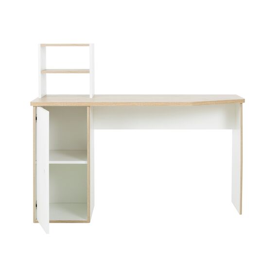 Matis Γραφείο με Ράφια 136x56/29x111/75εκ.  Natural Chestnut / Λευκό