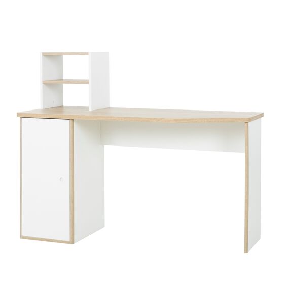 Matis Γραφείο με Ράφια 136x56/29x111/75εκ.  Natural Chestnut / Λευκό
