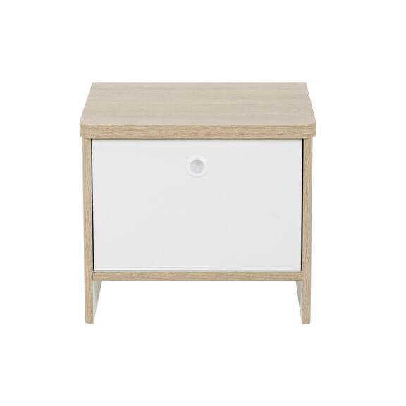 Matis Κομοδίνο με μια Πόρτα 42x36x37εκ. Natural Chestnut / Λευκό
