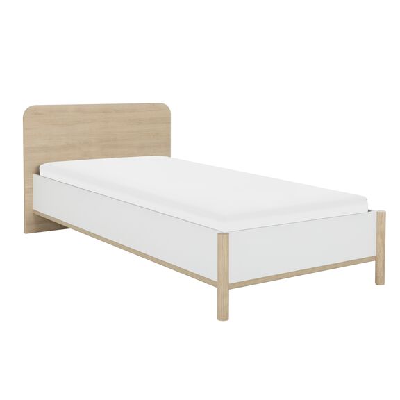 Matis Κρεβάτι Ημίδιπλο 135x208x80εκ. ( για Στρώμα 120x200εκ. ) Natural Chestnut / Λευκό