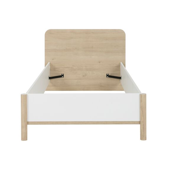 Matis Κρεβάτι Μονό 108x208x80εκ. ( για Στρώμα 90x200εκ. ) Natural Chestnut / Λευκό