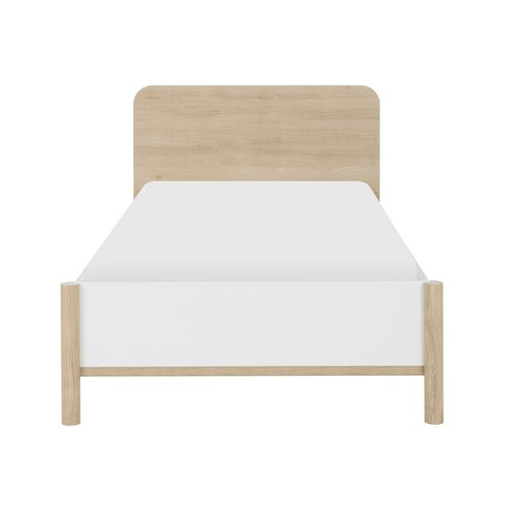 Matis Κρεβάτι Μονό 108x208x80εκ. ( για Στρώμα 90x200εκ. ) Natural Chestnut / Λευκό