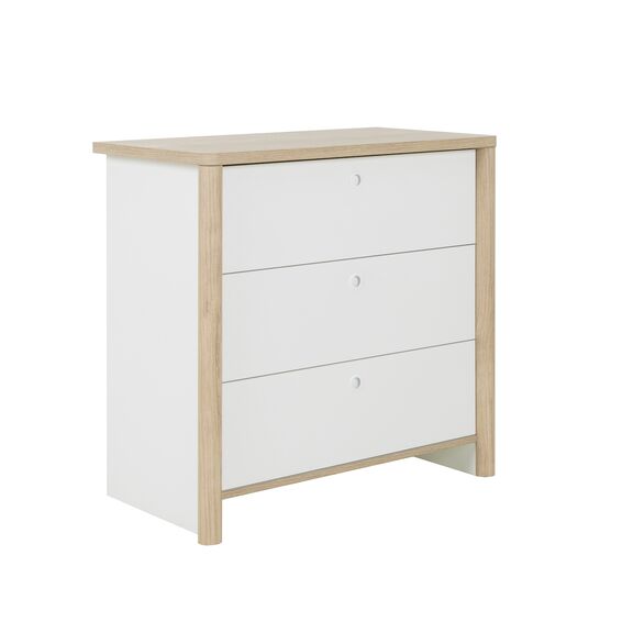 Matis Συρταριέρα με 3 Συρτάρια 84x45x80εκ. Natural Chestnut / Λευκό