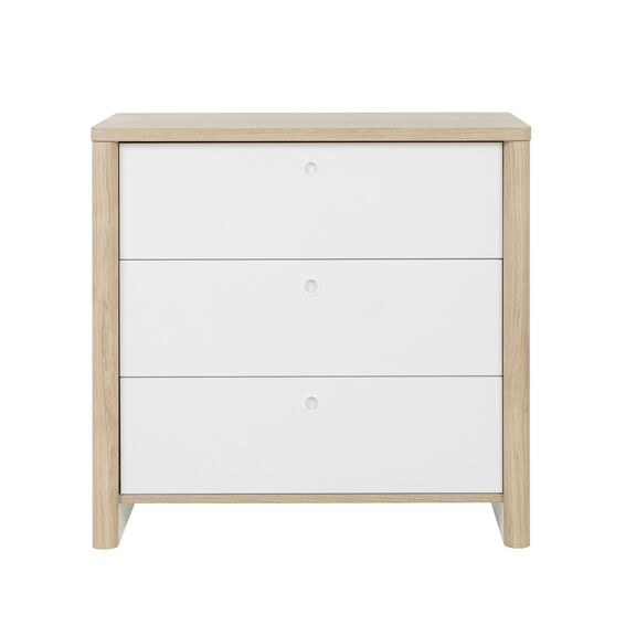 Matis Συρταριέρα με 3 Συρτάρια 84x45x80εκ. Natural Chestnut / Λευκό