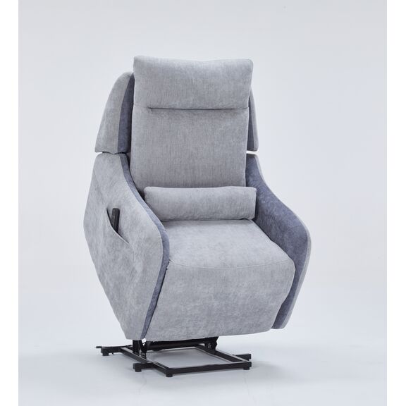 Mayfair Πολυθρόνα Relax Shiatsu Massage Lift με Ηλεκτρική Ανάκλιση 80x88x102εκ. Γκρι Ανοιχτο/γκρι Σκούρο Ύφασμα