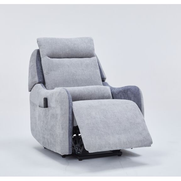 Mayfair Πολυθρόνα Relax Shiatsu Massage Lift με Ηλεκτρική Ανάκλιση 80x88x102εκ. Γκρι Ανοιχτο/γκρι Σκούρο Ύφασμα