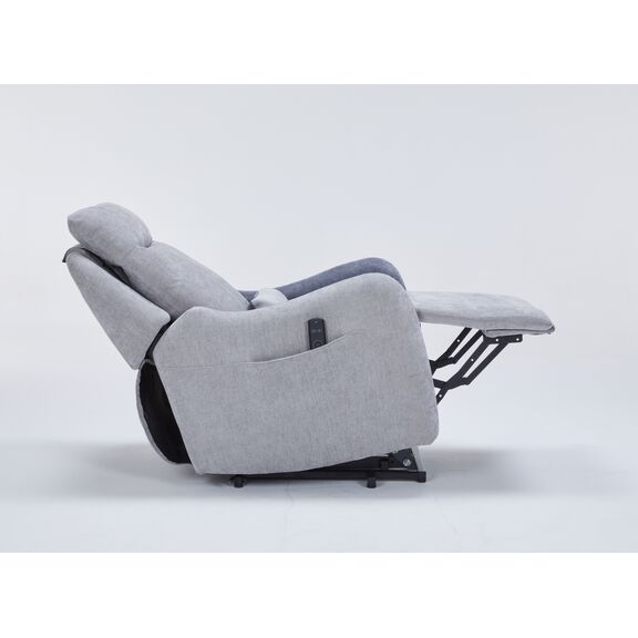 Mayfair Πολυθρόνα Relax Shiatsu Massage Lift με Ηλεκτρική Ανάκλιση 80x88x102εκ. Γκρι Ανοιχτο/γκρι Σκούρο Ύφασμα
