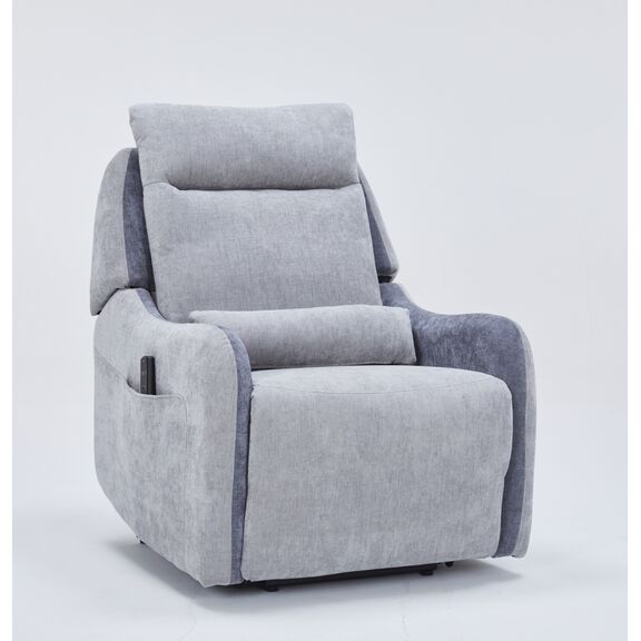 Mayfair Πολυθρόνα Relax Shiatsu Massage Lift με Ηλεκτρική Ανάκλιση 80x88x102εκ. Γκρι Ανοιχτο/γκρι Σκούρο Ύφασμα